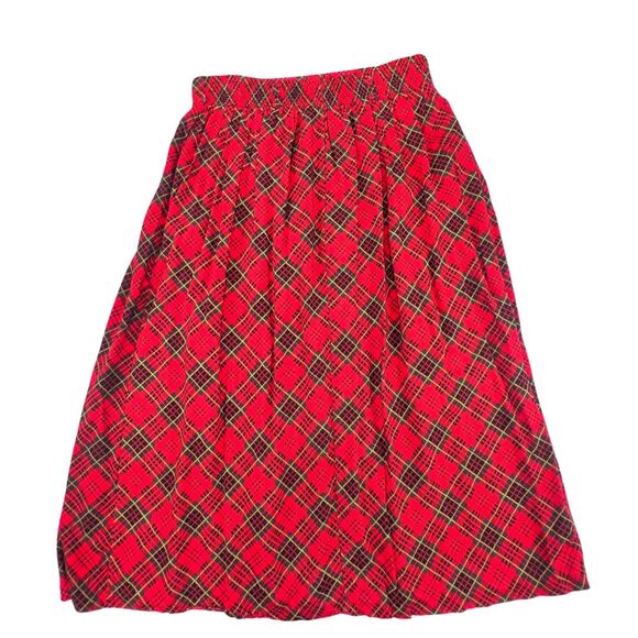 VTG Briggs New York Skirt Medium Red Tartan Pleated Schoolgirl Scottish Plaid - Picture 2 of 9